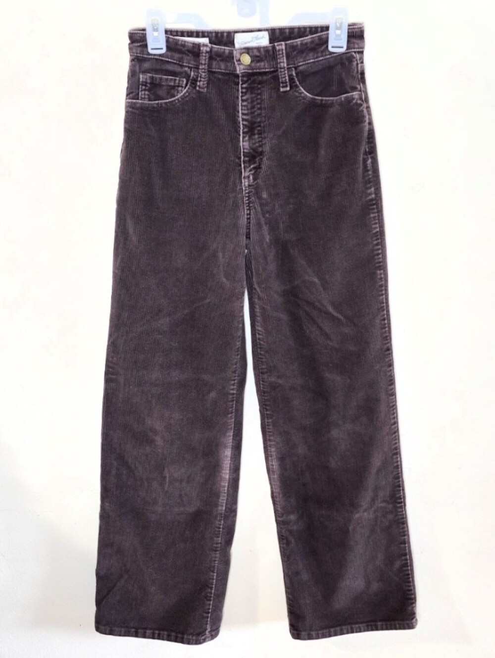Universal Thread Corduroy Pants Women 4R Plum Brown High Rise Wide Leg Stretchy